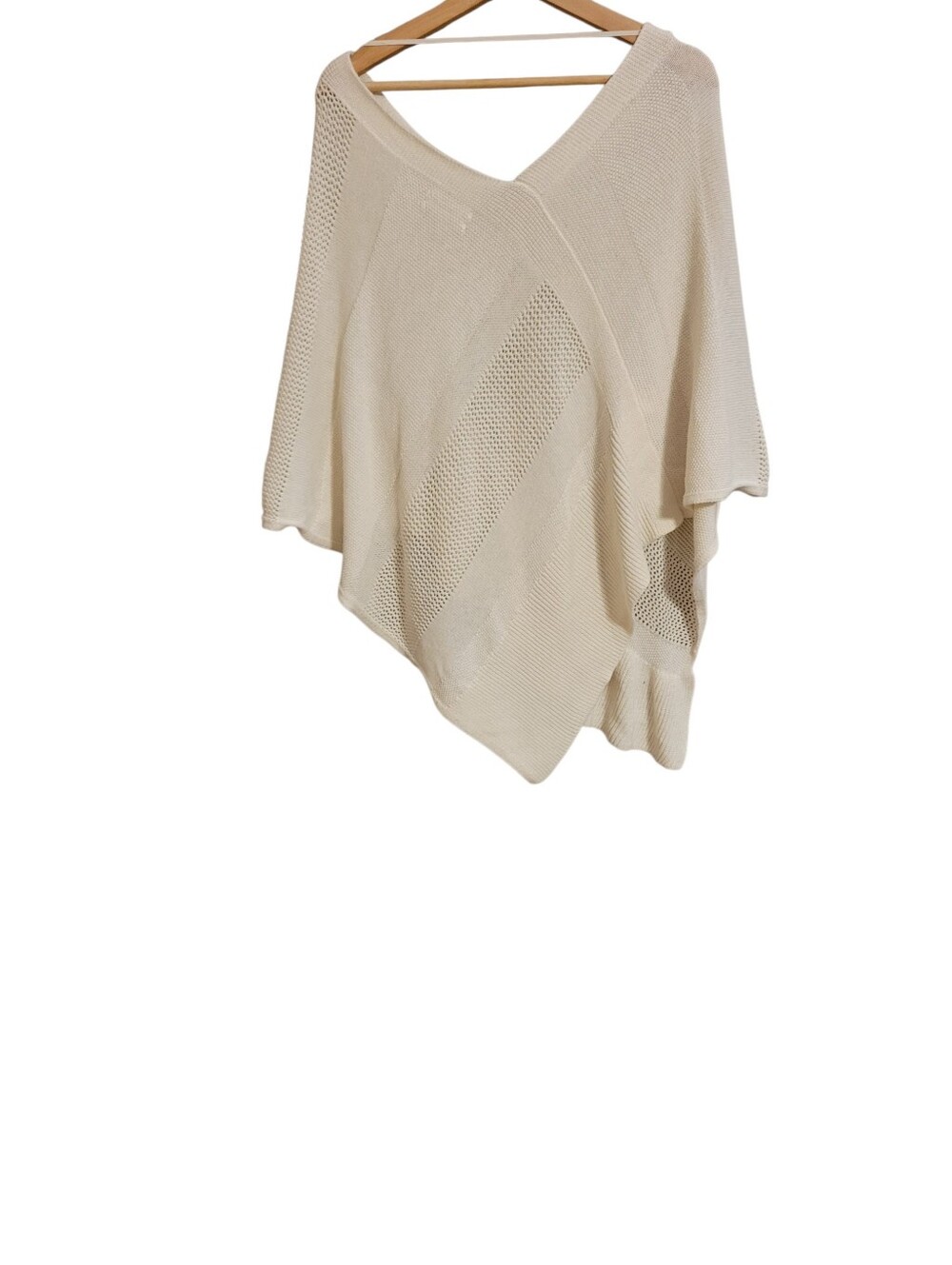 Anthropologie White Knit Poncho Top - Picture 5 of 9